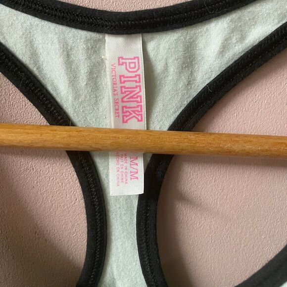 Pink Victoria’s Secret Mint/Black Aloha Beaches Pink Nation Sports Bra Sz M GUC - Picture 4 of 10